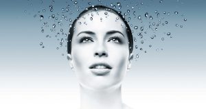 Woman Surrounded By Water Droplets